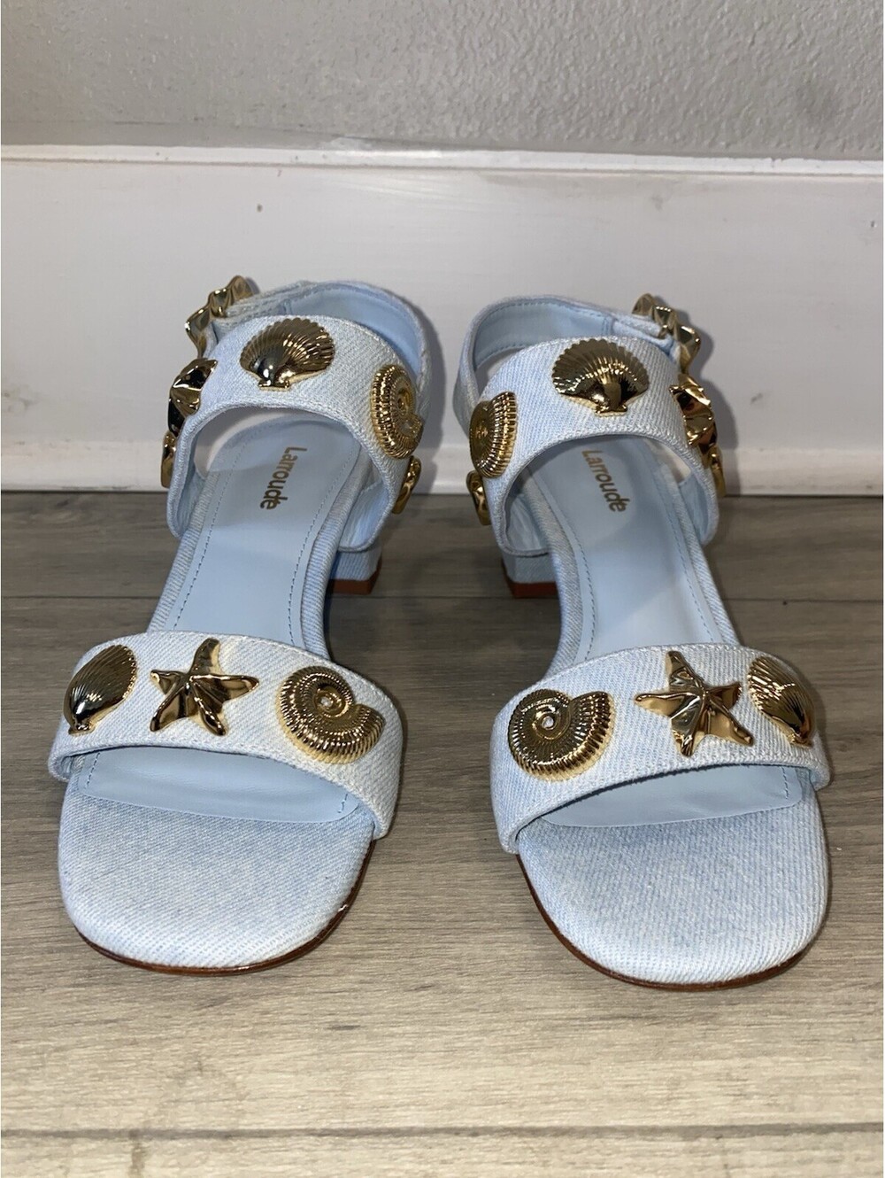 Larroude Madison Block In Maya Denim. Size 5 New with dbags